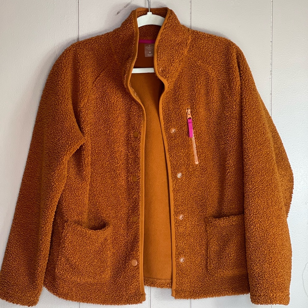 St. John's Bay Women's Snap Front Midweight Sherpa Jacket - M